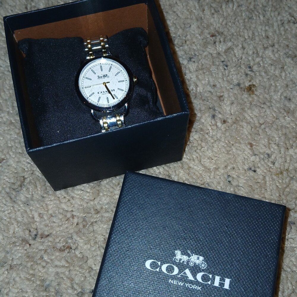 Coach Womens Silver and Gold Watch - Used but decent